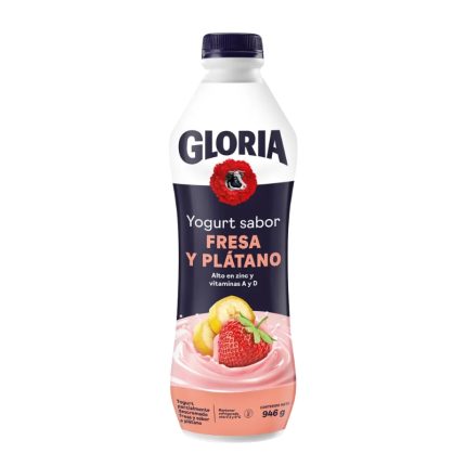 Yogurt Bebible Gloria Sabor Fresa Plátano Botella 946g