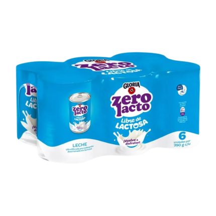 Leche GLORIA Zero LactoLata 170g Paquete 6un