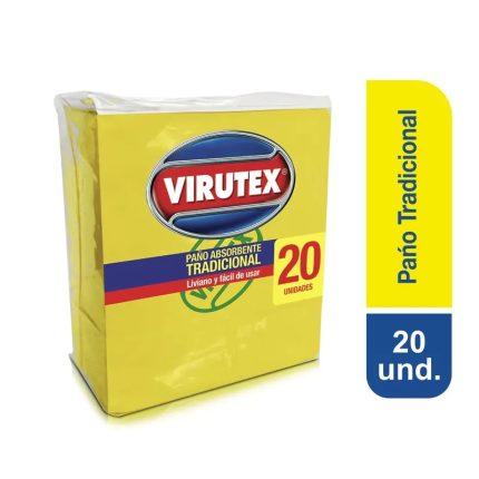 Paño Amarillo Absorbente Virutex Tradicional Empaque 20 Und