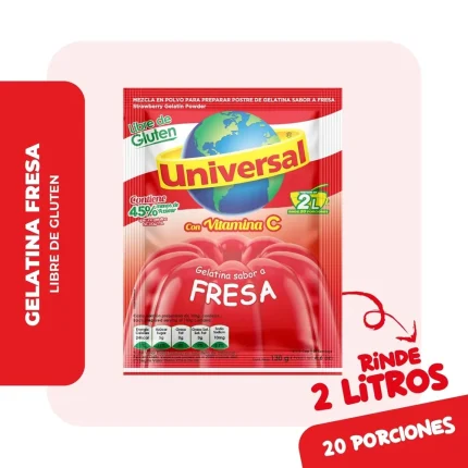 Gelatina Universal de Fresa Sobre 130g