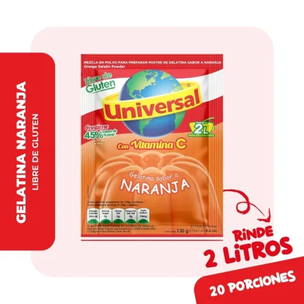 Gelatina Universal de Naranja Sobre 130g