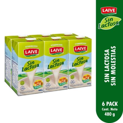 Mezcla Láctea Laive Sin Lactosa Sixpack Caja 480 g