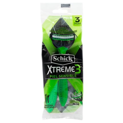 SCHICK XTREME 3 PIEL SENSIBLE VERDE