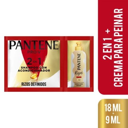 Shampoo Pantene Dual Rizos 2 En 1 Sachet 27 mL