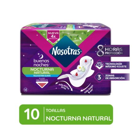 Toallas Higiénicas Nosotras Nocturna Natural Empaque 10 Und