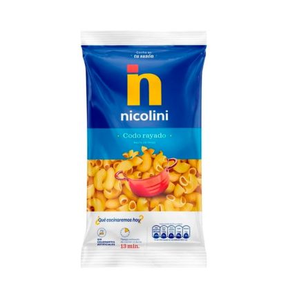 Fideos Codo Rayado Nicolini Bolsa 250 g.